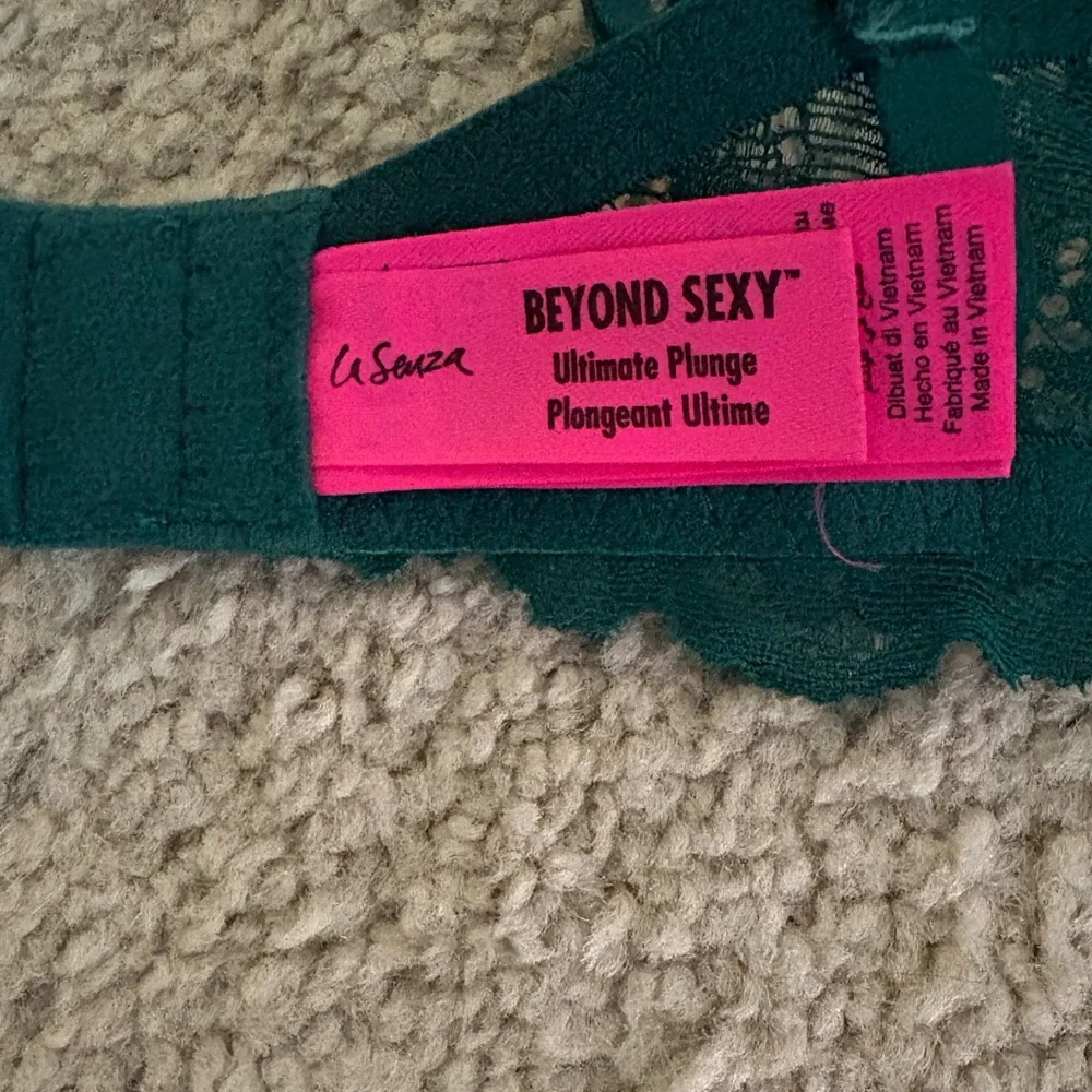 La SENZA Ultimate Plunge Dark Emerald Lace Plunge Bra & Bikini Set - Picture 5 of 9